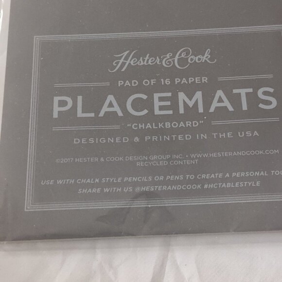 Placemats by Hester & Cook, chalkboard finish, set of 16, for art, menu, names. - Picture 4 of 4